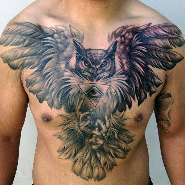 tatuaz plomykowka sowa klatki piersiowej 62