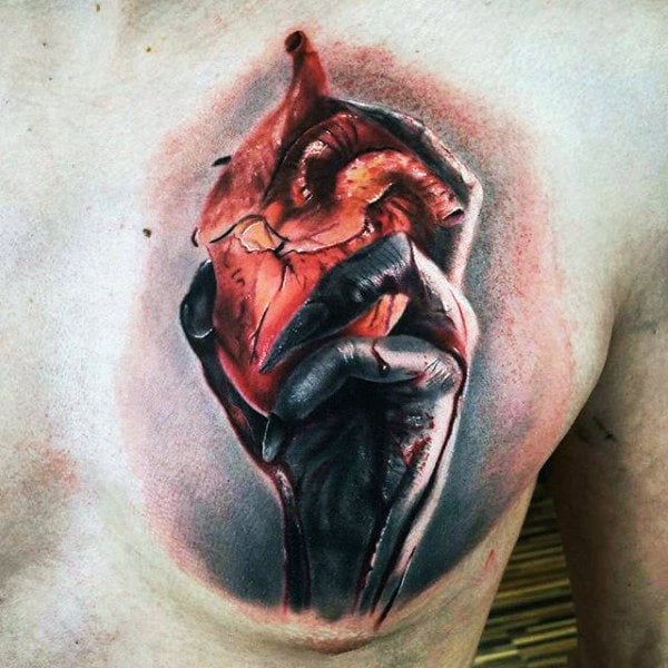 tatuaz realistyczne serce 148