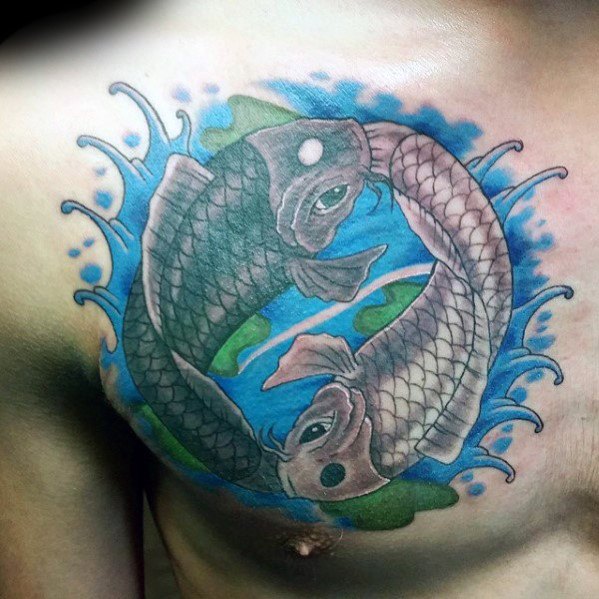 tatuaz ryby koi yin yang 08