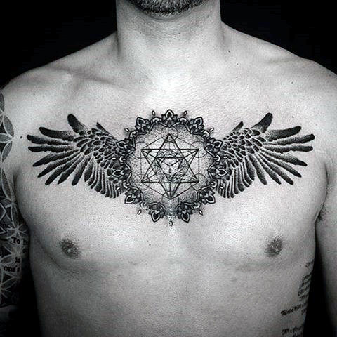 tatuaz skrzydla klatce piersiowej 76
