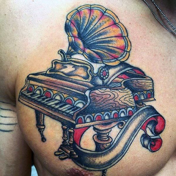 tatuagem piano teclado 27