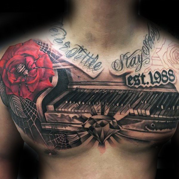 tatuagem piano teclado 67