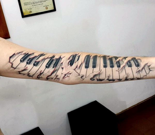 tatuagem piano teclado 85