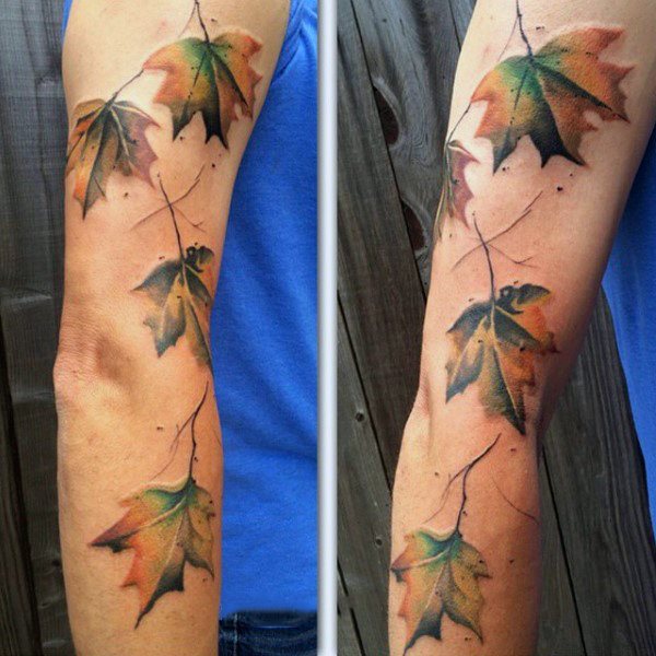 66 surpreendentes tatuagens de folhas
