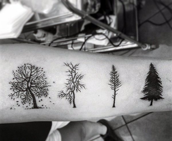60 Tatuagens de pinheiros (Com o significado)