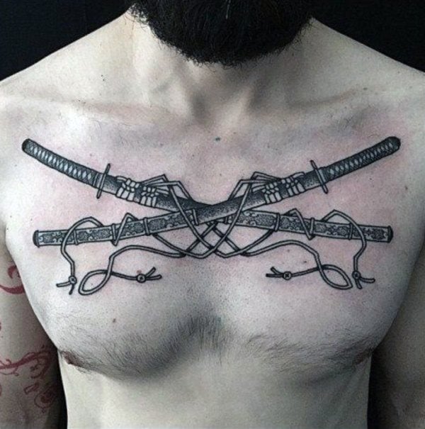 120 Tatuagens de espadas (com o seu significado)