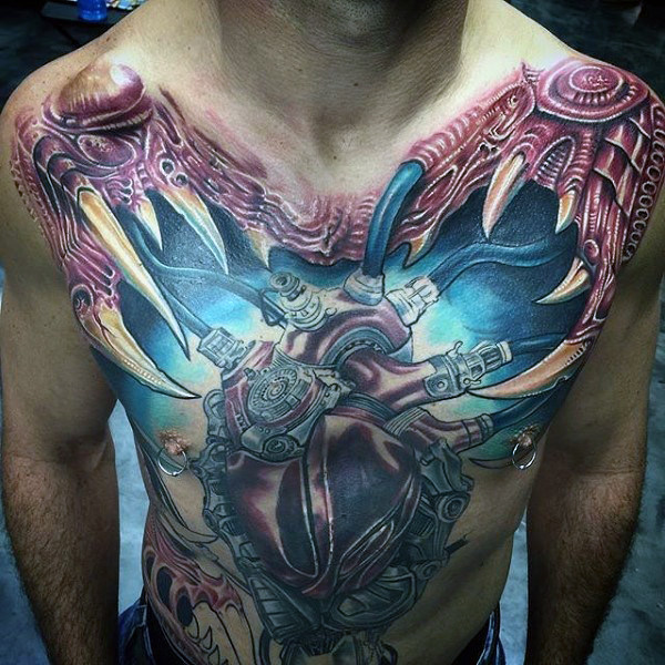 tatuagem coracao anatomico realista 37