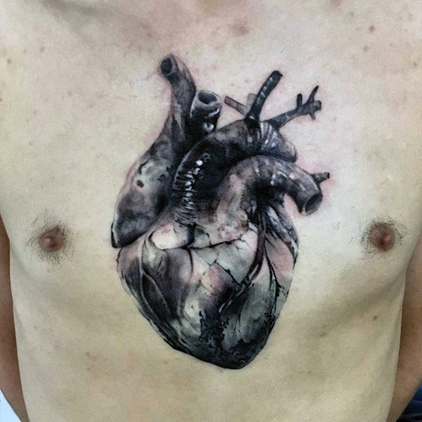 tatuagem coracao anatomico realista 95