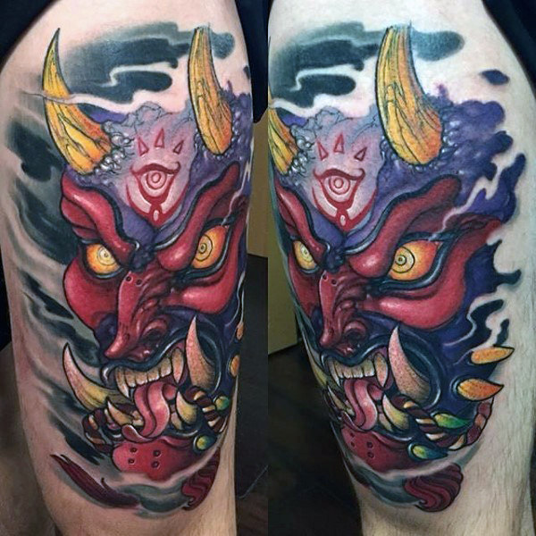 tatuagem mascara samurai hannya oni 75