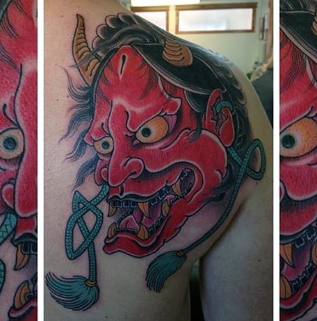 tatuagem mascara samurai hannya oni 99