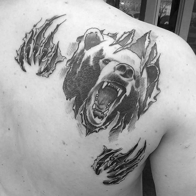 tatuagem garra arranhao urso 106