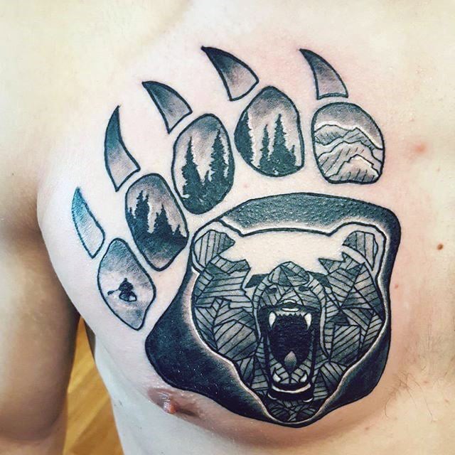 tatuagem garra arranhao urso 26