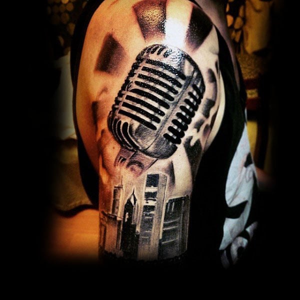 tatuagem microfone 74
