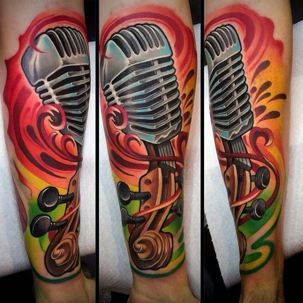 tatuagem microfone 82