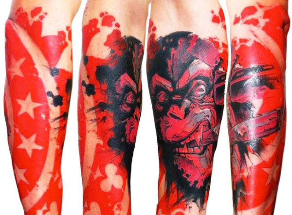 tatuagem tinta vermelha 114