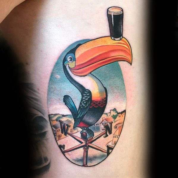 48 Tatuagens de tucanos (com o significado)