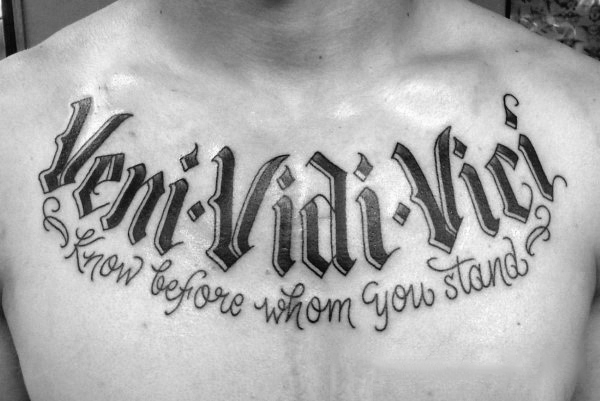 Verani Tattoo - Veni, vidi, vici é uma expressão em latim que significa em  português Vim, vi e venci. Nasceu a partir de uma carta em que o  imperador romano Júlio César