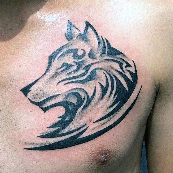 tatuagem lobo tribal 45