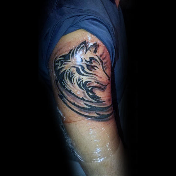 tatuagem lobo tribal 77