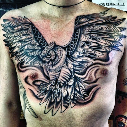 tatuagem coruja peito 33