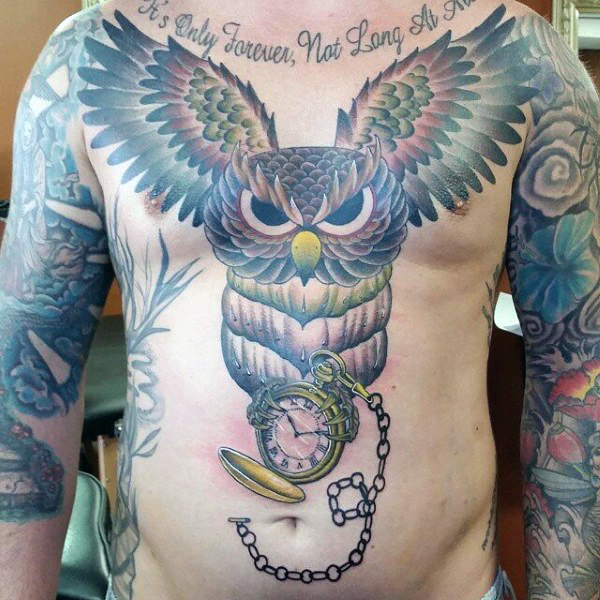 tatuagem coruja peito 45