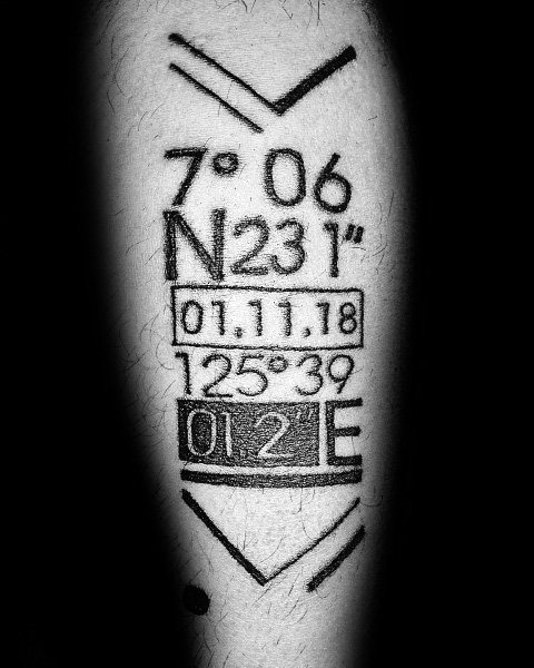 tatuagem coordenadas geograficas 23