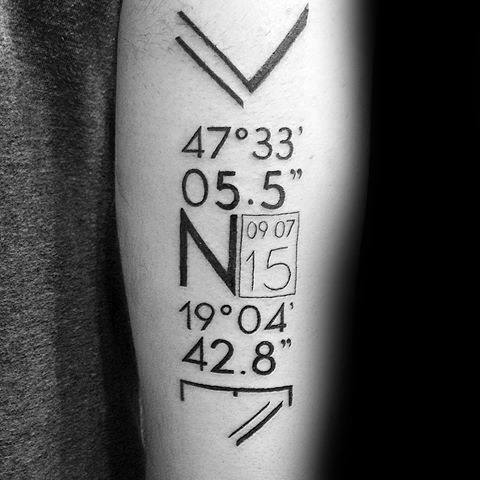 tatuagem coordenadas geograficas 93
