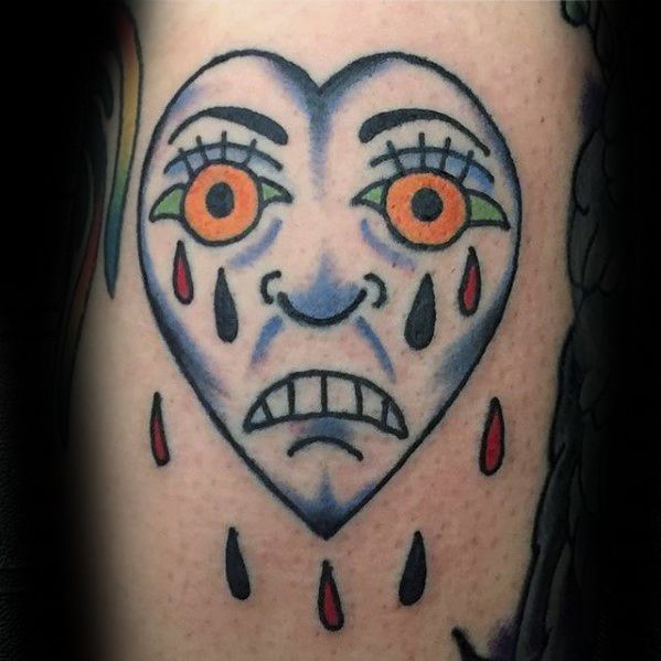 tatuagem coracao chorando 35
