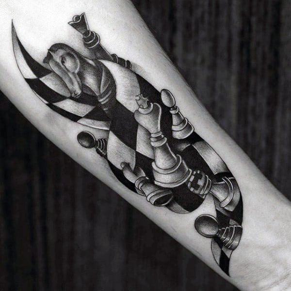 4 x tatuagens temporárias 'peça de xadrez do rei' (TO00041579)