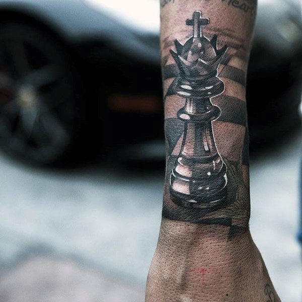 Tattoo do @will_per Peças de Xadrez Rei e Rainha #king #qu…