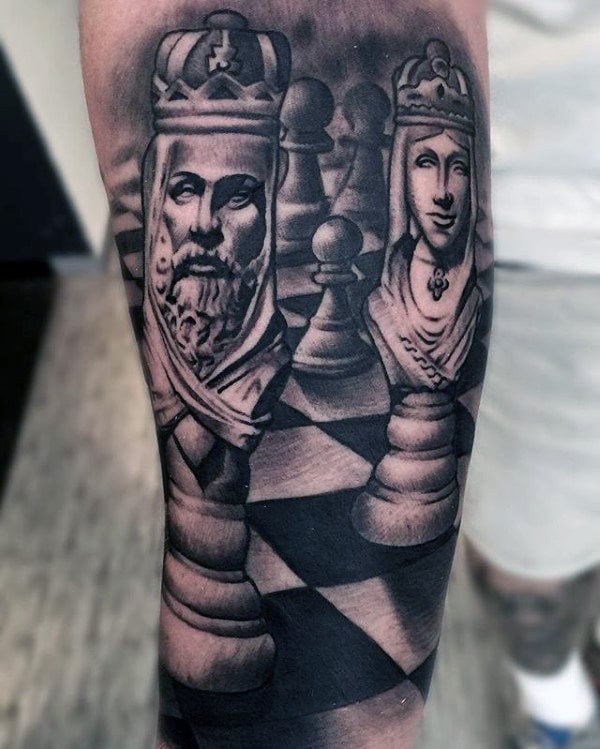 Vertigo Tatuagens - Rei e peão do xadrez!