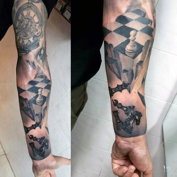 Pin de Melin Menjura em Tatuajes  Xadrez tatuagem, Tatuagem de