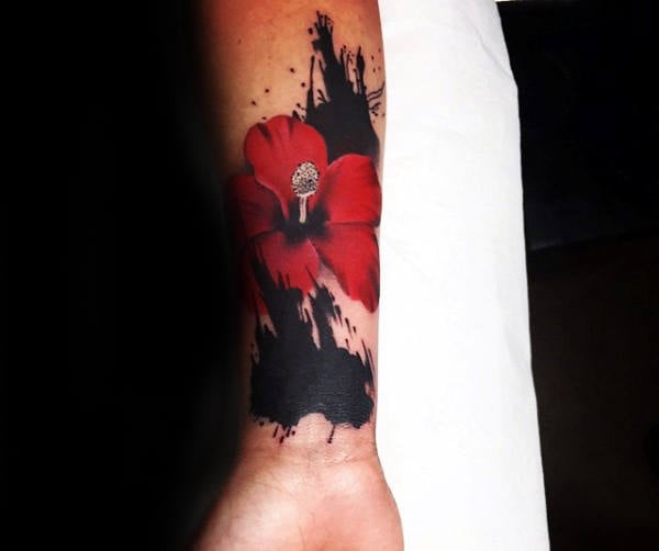 tatuagem flor cha de hibisco 228