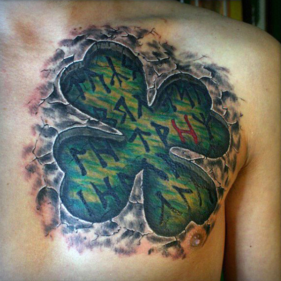 tatuagem trevo de quatro folhas 107