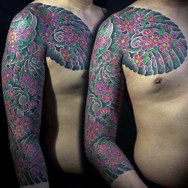 tatuagem flores japonesas 95