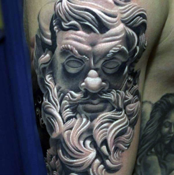 30 tatuagens de poseidón, o deus do mar (e os seus significados)